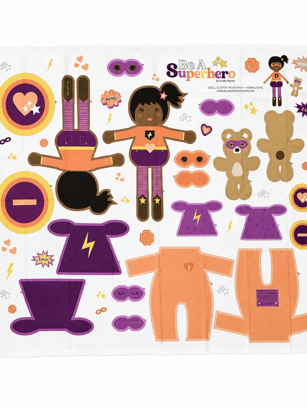 Be A Superhero DIY Fabric Doll Sewing Panel